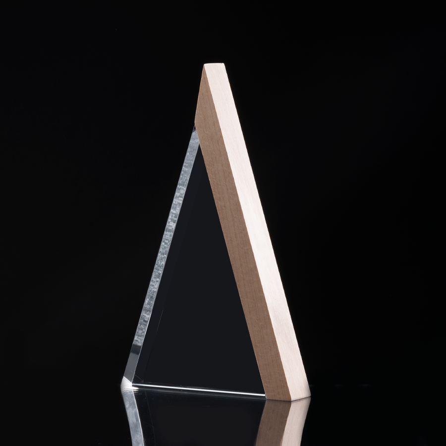 Trofeo Galvano de Madera y Cristal Triangle Trofeo Galvano de Madera y Cristal Triangle