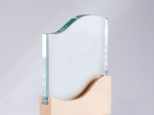 Trofeo Galvano de Madera y Cristal Curve Trofeo Galvano de Madera y Cristal Curve