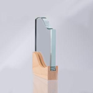 Trofeo Galvano de Madera y Cristal Curve Trofeo Galvano de Madera y Cristal Curve