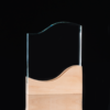 Trofeo Galvano de Madera y Cristal Curve
