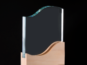 Trofeo Galvano de Madera y Cristal Curve Trofeo Galvano de Madera y Cristal Curve