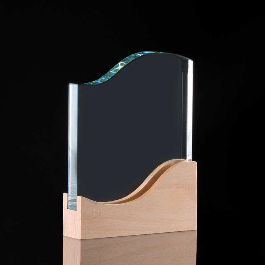 Trofeo Galvano de Madera y Cristal Curve Trofeo Galvano de Madera y Cristal Curve - Imagen 4