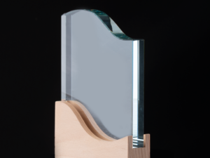 Trofeo Galvano de Madera y Cristal Curve Trofeo Galvano de Madera y Cristal Curve