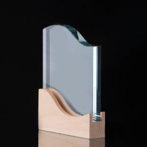 Trofeo Galvano de Madera y Cristal Curve Trofeo Galvano de Madera y Cristal Curve
