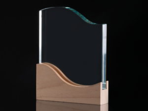 Trofeo Galvano de Madera y Cristal Curve Trofeo Galvano de Madera y Cristal Curve