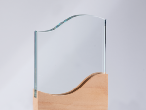Trofeo Galvano de Madera y Cristal Curve Trofeo Galvano de Madera y Cristal Curve