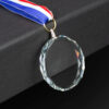Medalla cristal diamond con cinta tricolor Medalla cristal diamond con cinta tricolor