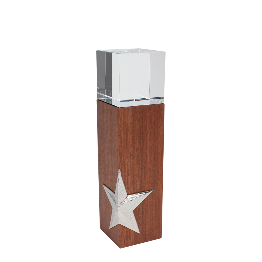 Trofeo de madera y cristal Trofeo de madera y cristal