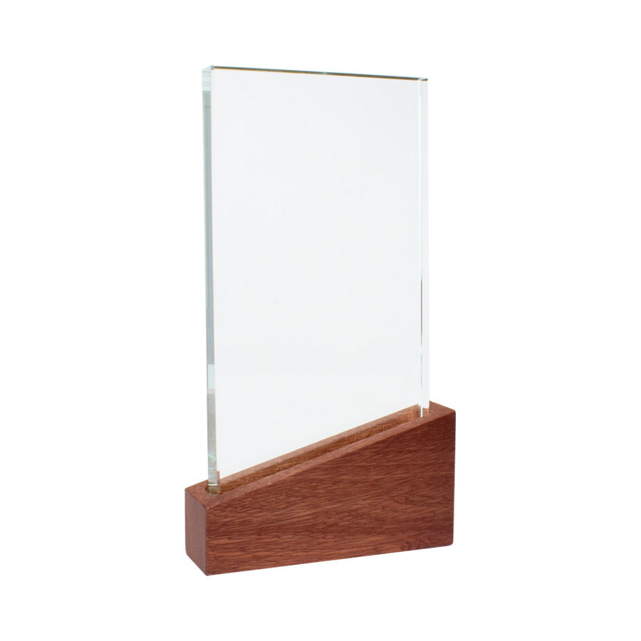 Trofeo galvano de madera y cristal Trofeo galvano de madera y cristal - Imagen 2