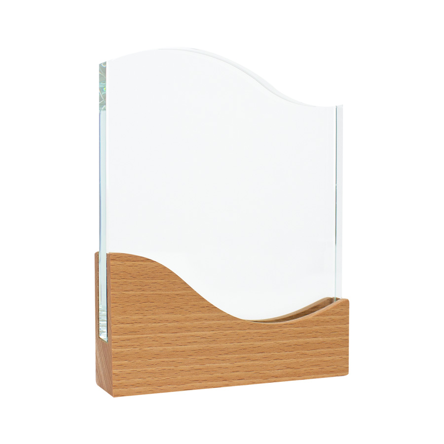 Trofeo galvano de madera y cristal Trofeo galvano de madera y cristal - Imagen 2