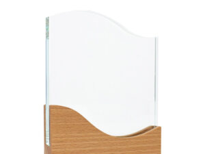 Trofeo Galvano De Madera Y Cristal