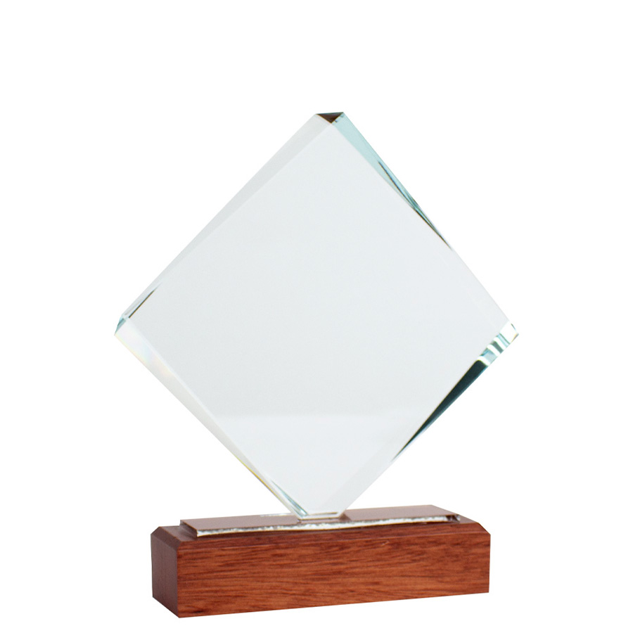 Trofeo galvano de madera y cristal Trofeo galvano de madera y cristal