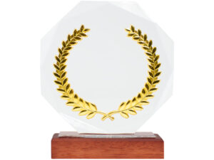 Trofeo galvano de madera, cristal y acero Trofeo galvano de madera, cristal y acero - vista 3