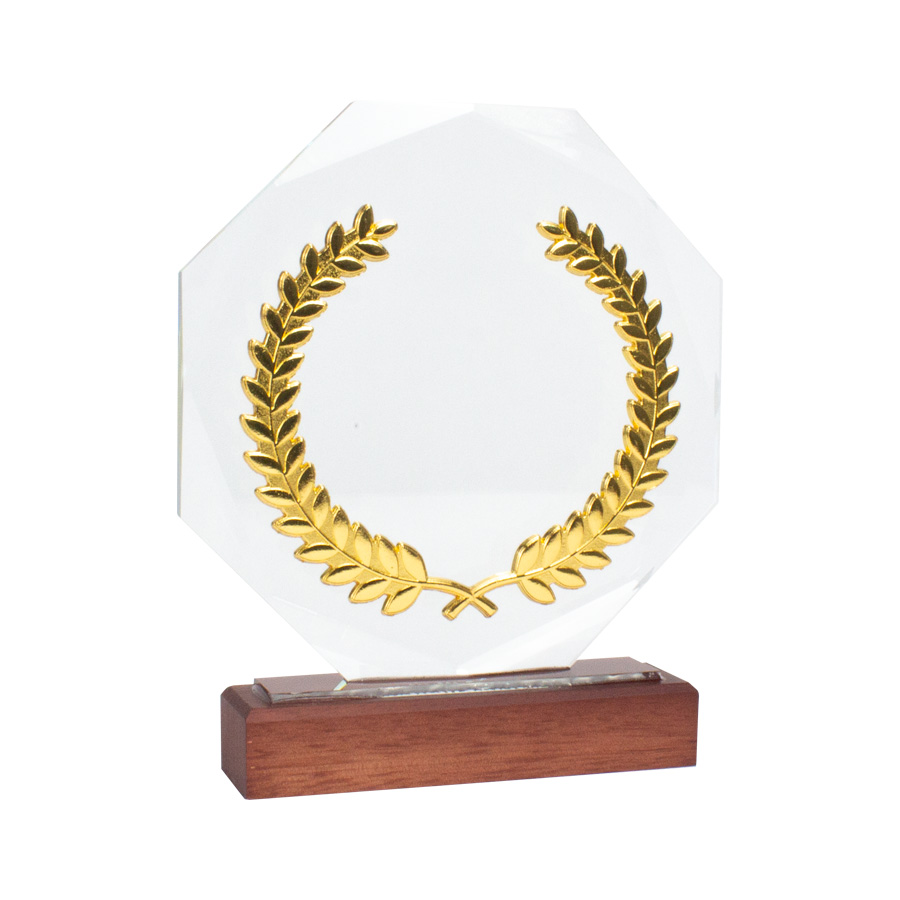 Trofeo galvano de madera, cristal y acero Trofeo galvano de madera, cristal y acero - vista 2