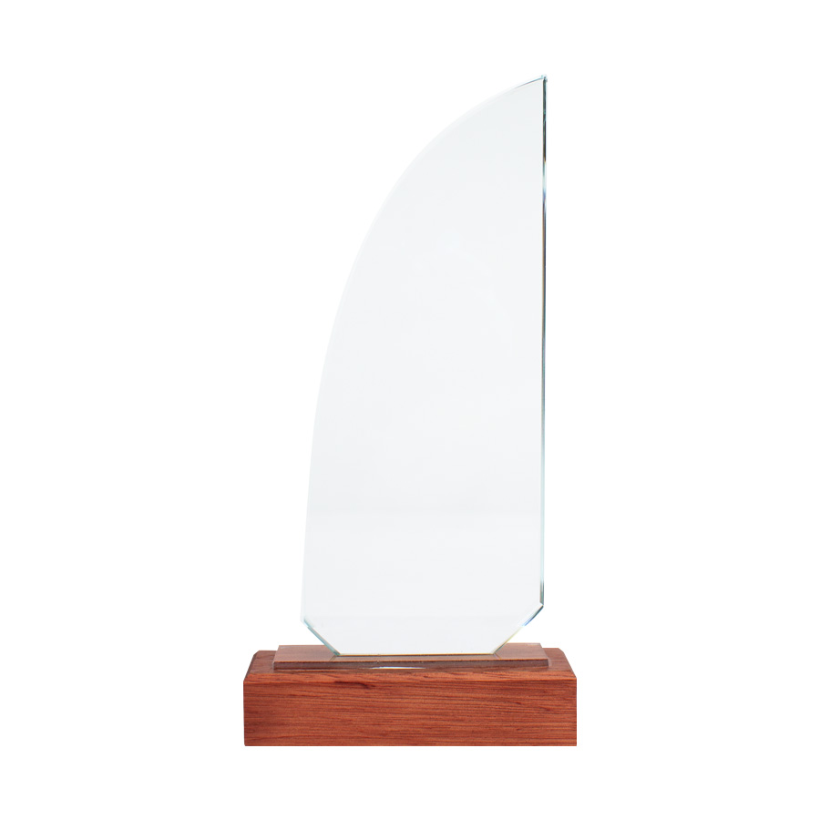 Trofeo galvano de madera y cristal Trofeo galvano de madera y cristal - Imagen 2