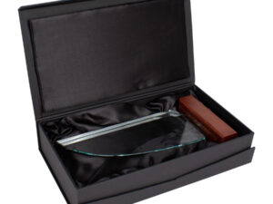 Trofeo galvano de madera y cristal Trofeo galvano de madera y cristal