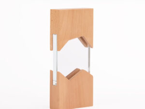 Trofeo Galvano De Madera Y Cristal Steven