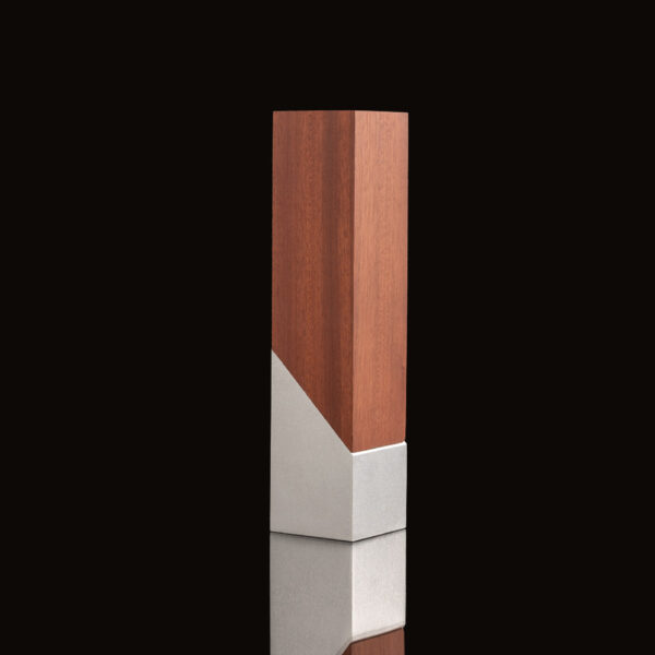 Bloque trofeo de acero y madera lukas