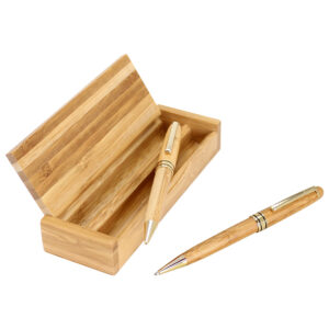 Set bol&iacute;grafo y portaminas bamboo