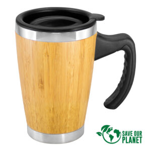 Mug de bamboo asa plástica