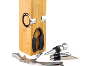 Set de vino rectangular de bamboo
