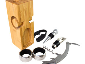 Set de vino rectangular de bamboo