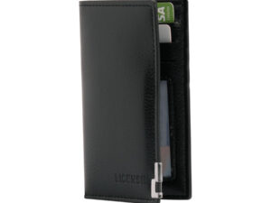 Porta-tarjetas vertical de eco-cuero license