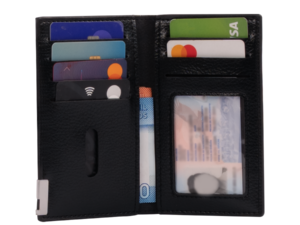 Porta-tarjetas vertical de eco-cuero license