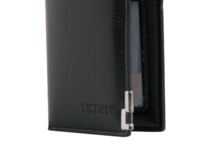 Porta-tarjetas vertical de eco-cuero license