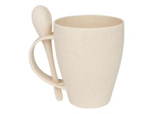 Mug De Caña De Trigo Con Cuchara 400cc