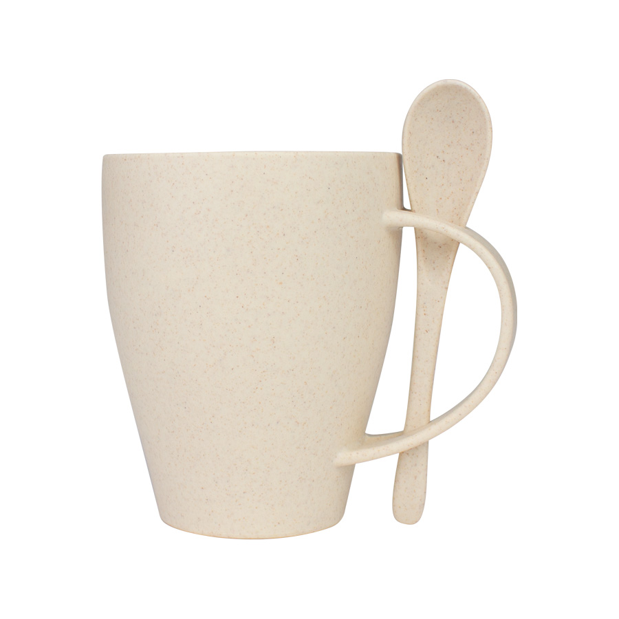 Mug de caña de trigo con cuchara 400cc Mug de caña de trigo con cuchara 400cc - Imagen 6