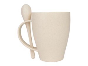 Mug De Caña De Trigo Con Cuchara 400cc