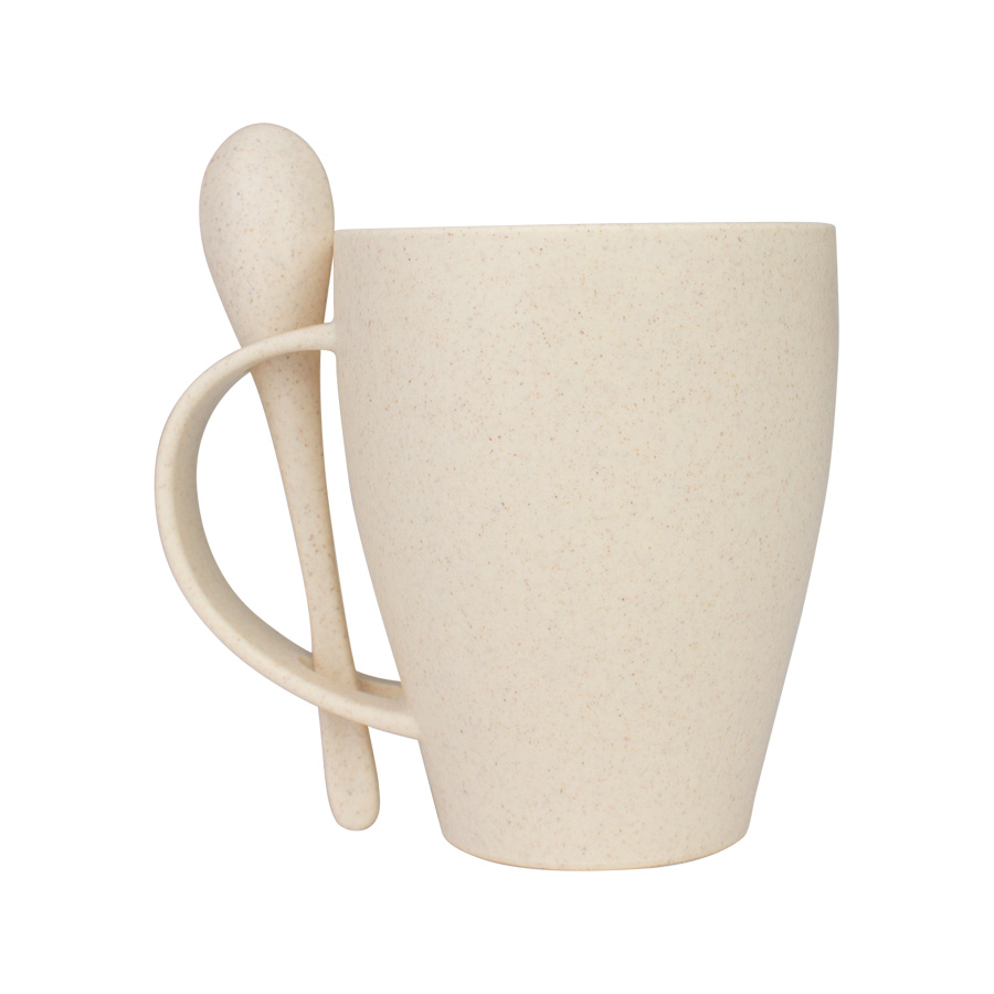 Mug de caña de trigo con cuchara 400cc Mug de caña de trigo con cuchara 400cc - Imagen 7