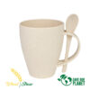 Mug de caña de trigo con cuchara 400cc Mug de caña de trigo con cuchara 400cc