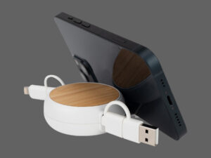 Connect multicargador retráctil 4 en 1 de abs/bamboo Connect multicargador retráctil 4 en 1 de abs/bamboo - vista 5