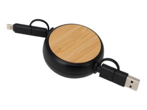 Connect multicargador retráctil 4 en 1 de abs/bamboo
