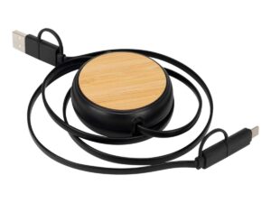 Connect multicargador retráctil 4 en 1 de abs/bamboo