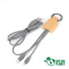 Connect multicargador 4 en 1 de bamboo con llavero Connect multicargador 4 en 1 de bamboo con llavero