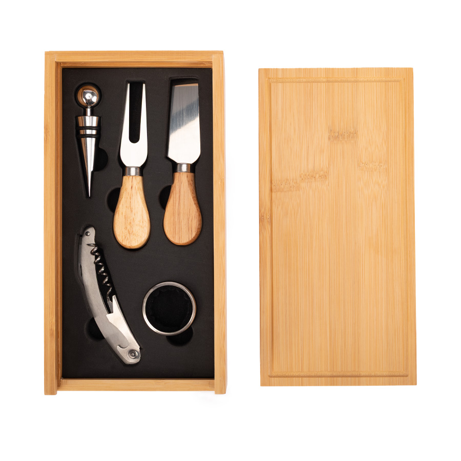 Set wine & cheese futrono de bamboo Set wine & cheese futrono de bamboo - vista 2