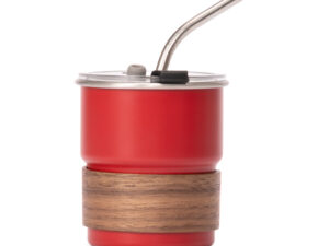 Vaso térmico metálico camp 300cc. Con bombilla y grip de madera.