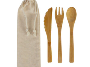 Set De 3 Cubiertos De Bamboo