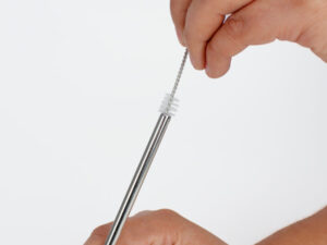 Set bombillas metálicas en estuche de lino