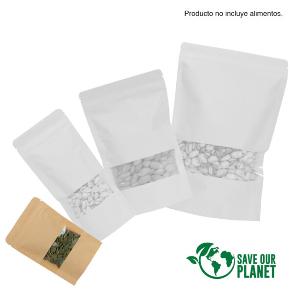 Bolsa doypack 80ml de papel kraft, para alimentos