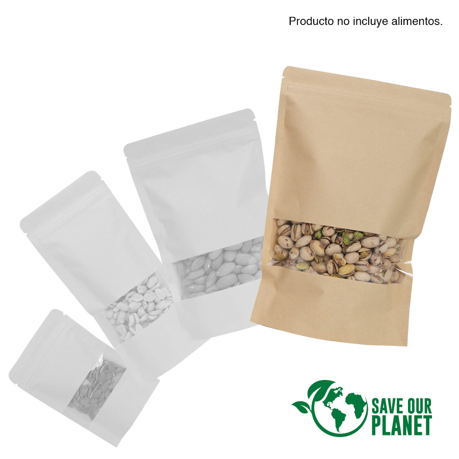 Bolsa doypack 1500ml de papel kraft, para alimentos Bolsa doypack 1500ml de papel kraft, para alimentos