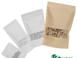 Bolsa doypack 1500ml de papel kraft, para alimentos