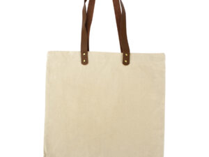 Bolsa de compras 10oz canvas asas cuero