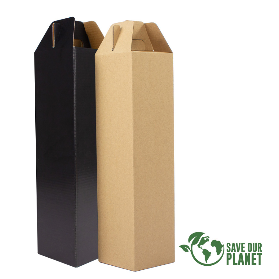 Caja autoarmable con asas, para 1 botella de vino Caja autoarmable con asas, para 1 botella de vino - Imagen 6