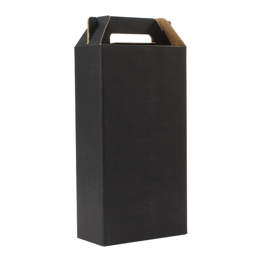 Caja autoarmable con asas, para 2 botellas de vino Caja autoarmable con asas, para 2 botellas de vino - Imagen 3