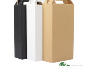 Caja autoarmable con asas, para 2 botellas de vino Caja autoarmable con asas, para 2 botellas de vino