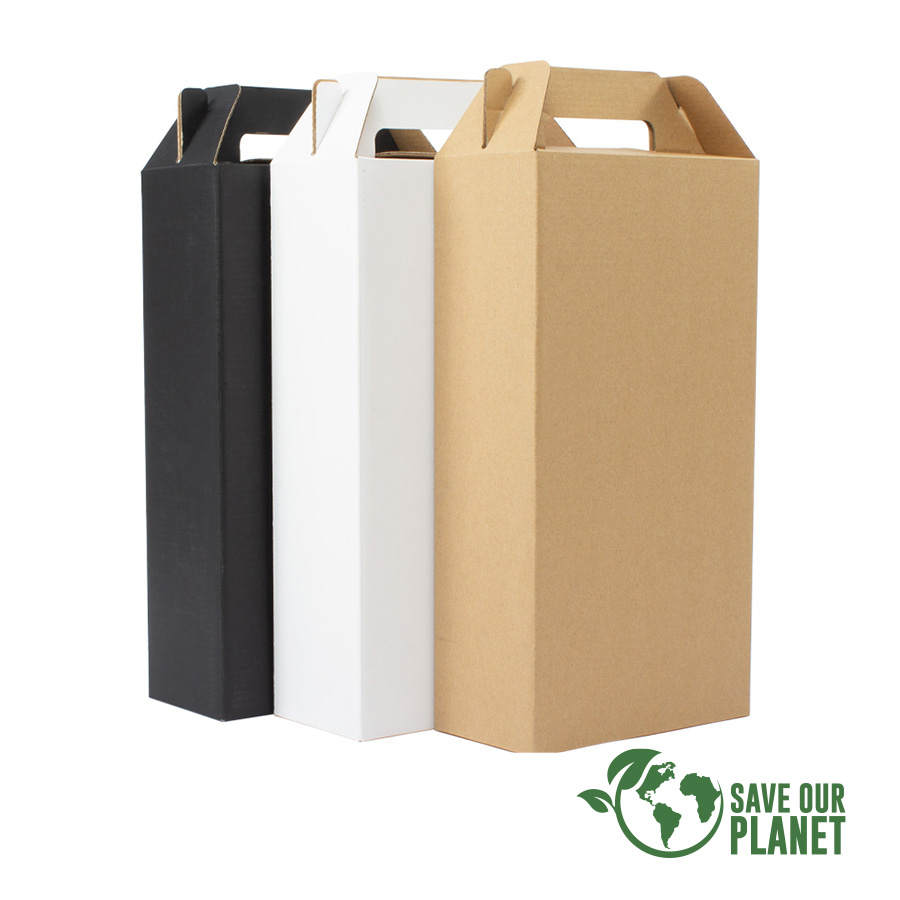 Caja autoarmable con asas, para 2 botellas de vino Caja autoarmable con asas, para 2 botellas de vino - Imagen 8